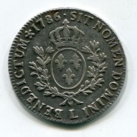 Francia, Luigi XVI (1774-1793): scudo 1786-L "Aux Lauriers" (Gadoury#356)