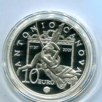 Italia 2007: 10 euro "Antonio Canova", nella confezione originale, tiratura 8.000