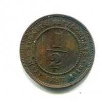 Straits Settlements, Giorgio V (1910-1936): 1/2 cent. 1916 (KM#28)
