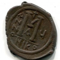 Giustino II (565-578 d.C): follis, zecca di Nicomedia, anno V (Sear#369)