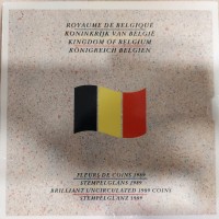 Belgio, Alberto II (dal 1993): serie zecca 1989, 10 valori + medaglia in blister ufficiale (KM#M61)