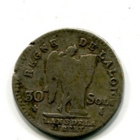 Francia, Costituente (1791-1792): 30 soldi 1791-I (Gadoury#39)