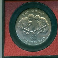 Cipro: pound 1989 "Save the Children" (KM#64), in confezione originale