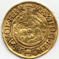 Ungheria, Maximilian III (1564-1576): ducato 1576-KB, zecca Kremnitz (Huszar#973), gr. 3,52