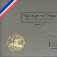 Francia, Quinta Repubblica (dal 1959): serie zecca 1973, 8 pezzi nella confezione ufficiale con scatola, busta e foglietto descrittivo