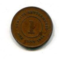 Straits Settlements, Edoardo VII (1901-1910): 1 cent. 1904 (KM#19)
