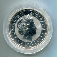 Australia, Elisabetta II (1952-2022): 2 dollari 2000 "Calendario lunare - anno del Dragone"