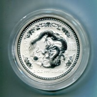 Australia, Elisabetta II (1952-2022): 2 dollari 2000 "Calendario lunare - anno del Dragone"