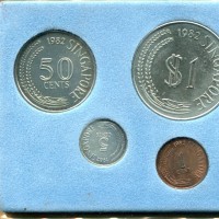 Singapore, serie zecca 1982, sei valori in confezione ufficiale (KM#ms18)