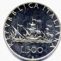 Repubblica Italiana (dal 1946): 500 lire 1970 "Caravelle" (Gigante#18), da confezione zecca