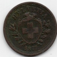 Svizzera, Confederazione: 1 rappen 1877
