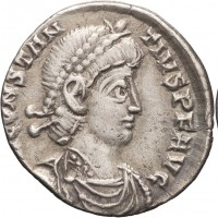 Costanzo II (337-361 d.C.): siliqua ridotta "VOTIS XXX MVLTIS XXXX" zecca di Arelate (RIC,VIII#261; Ferrando#861), grammi 2.02, mm 16