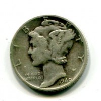 USA: 10 cent. 1940 -D "Mercury"

