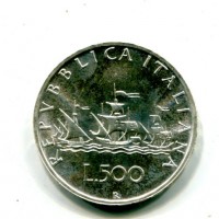 Repubblica Italiana (dal 1946): 500 lire 1989 "Caravelle" (Gigante#28), da confezione zecca
