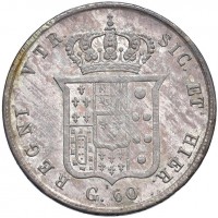 Napoli, Ferdinando II (1830-1859): 1/2 piastra da 60 grana 1857 (Gigante#113), grammi 13.82. Ex Collezione Strada