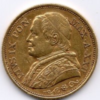 Roma, Pio IX (1846-1870): 20 lire 1867-XXII (Gigante#268)
