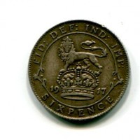 Gran Bretagna, Giorgio V (1910-1936): 6 pence 1917 (Spink#4014)