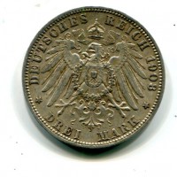 Germania, Prussia, Guglielmo II (1888-1918): 5 marchi 1908-A (Jaeger#527)
