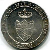 Napoli, Ferdinando IV (1759-1816): piastra da 120 grana 1805 (Gigante#71b)
