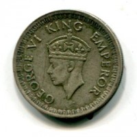 India Britannica, Giorgio VI (1936-1947): 1/4 rupia1943 (KM#547)
