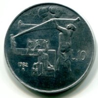San Marino: 1982, 10 lire
