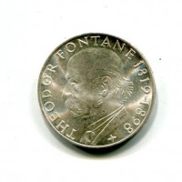 Germania, Rep. Federale (dal 1949): 5 marchi 1969-G "Theodor Fontane" (KM#125.1)