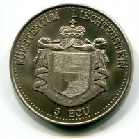 Lussemburgo: 5 ecu 1993 "Schloss Gutenberg"
