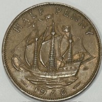 Gran Bretagna, Elisabetta II (1952-2022): 1/2 penny 1966 (KM#896)