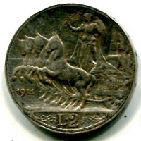 Vittorio Emanuele III (1900-1943): 2 lire 1911 "Quadriga Veloce" (Gigante#98)
