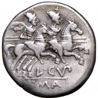 Cupiennia, L. Cupiennius (147 a.C.): denario (Varesi#258), grammi 3.91