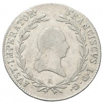 Austria, Francesco II (I) (1792-1835): 20 kreuzer 1824-A (KM#2143)
