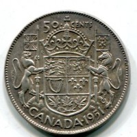 Canada, Giorgio VI (1936-1952): 50 cent. 1951 (KM#45)
