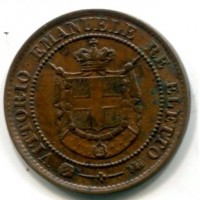Vittorio Emanuele II, Re Eletto (1859-1861): 2 centesimi (Gigante#18)
