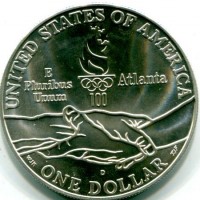 USA: 1 dollaro 1995-D "XXVI Olimpiadi-Paraolimpiadi", in confezione originale con certificato