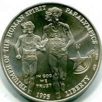 USA: 1 dollaro 1995-D "XXVI Olimpiadi-Paraolimpiadi", in confezione originale con certificato