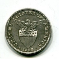 Filippine: 1 peso 1908-S (KM#172)
