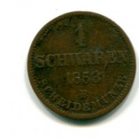 Germania, Oldenburg, Nicola Federico Pietro (1853-1900): 1 schwaren 1858-B (KM#190)
