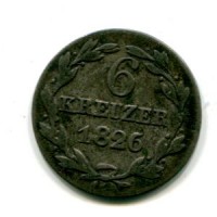 Germania, Nassau: 6 kreuzer 1826 (KM#46.2)