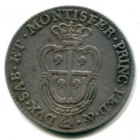 Carlo Emanuele III (1730-1773): quarto di scudo sardo 1768 (CNI,I#408,260)