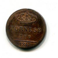 Napoli, Ferdinando II (1830-1859): 1 tornese 1849 (Gigante#294)