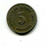 Germania, Guglielmo I (1871-1888): 5 pfennig 1876-H (KM#2)
