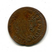 Ferrara, Benedetto XIV (1740-1758): 1/2 baiocco A-X (MIR,IV#2650/1)
