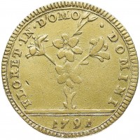 Roma, Pio VI (1775-1799): doppia romana 1791 (Muntoni, IV, 18#6; CNI, XVII, 206#230), grammi 5,45