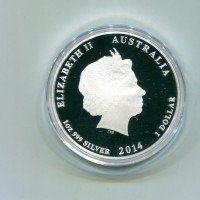 Australia, Elisabetta II (1952-2022): 1 dollaro 2014 "Calendario lunare - anno del Cavallo", colorato, in confezione ufficiale