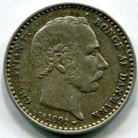Danimarca, Federico VI (1808-1839): 25 ore 1891 (KM#796.1)