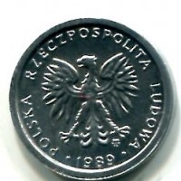 Polonia: 1 zloty 1989 (KM#49.3)
