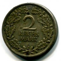 Germania, Repubblica di Weimar (1919-1933): 2 reichsmark 1926-J (KM#45)
