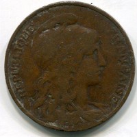 Francia, Terza Repubblica (1871-1940): 10 centesimi 1905 (Gadoury#277), colpetti