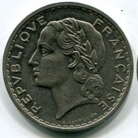 Francia, Terza Repubblica (1871-1940): 5 franchi 1935 "Lavrillier" (Gadoury#760)