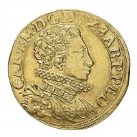 Carlo Emanuele I (1580-1630): doppia 1581, zecca Nizza (MIR#579; Cudazzo#665c), grammi 6.56, mm 27. Ex collezione Senatore Dosi, 29